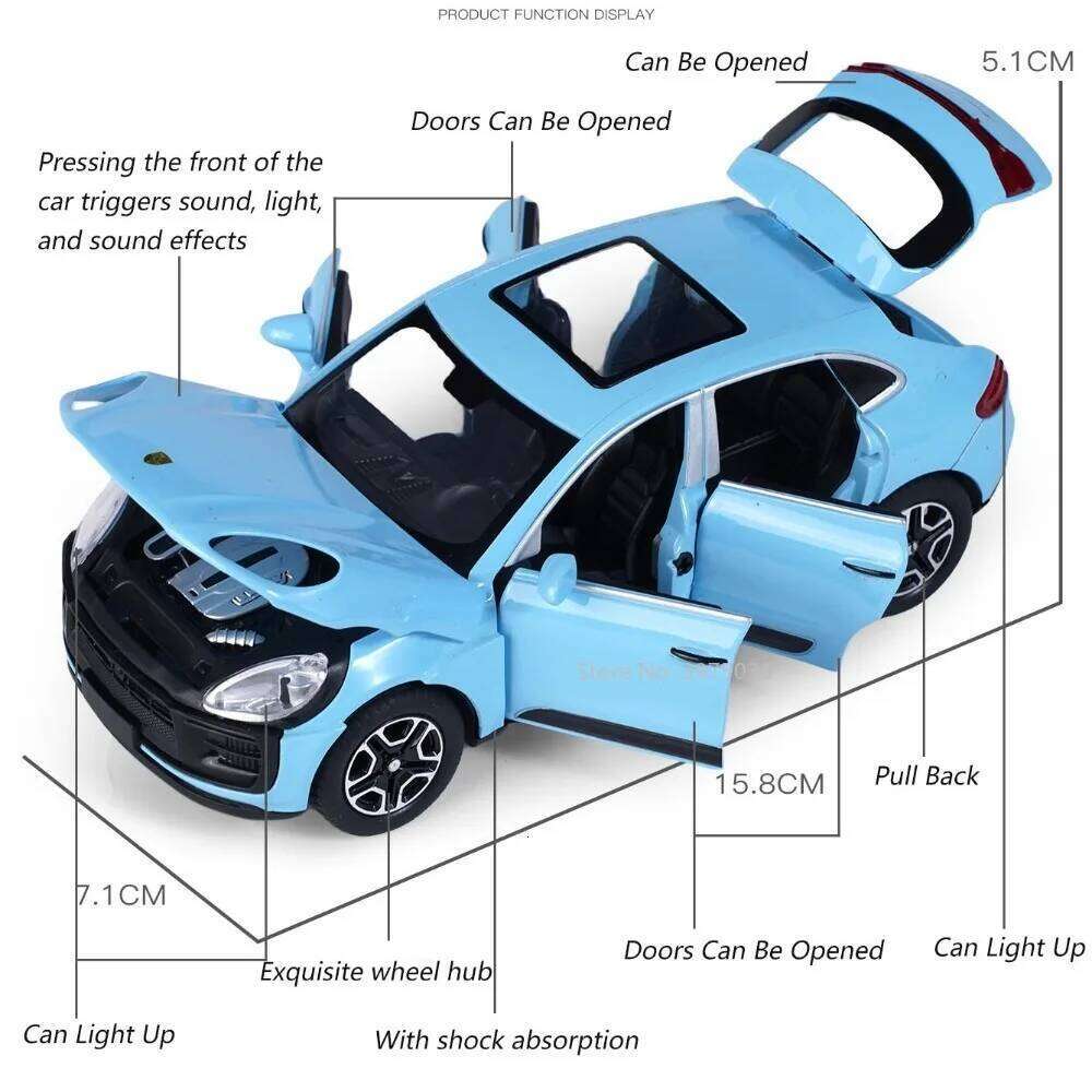 1/32 Macan T SUV Car Model Zinc Alloy Diecast Simulation Toy with Sound Light Pull Back Collecte Decorates Gift for Boy Birthday Z260307