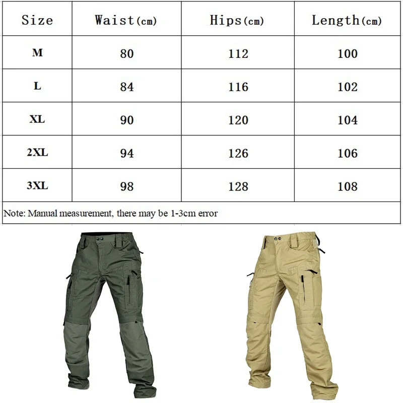 Military Tactical Pants Mens Cargo Trousers Casual Outdoor Waterproof Pants Multi-pocket Wear-resistant Breathable Workwear 260305