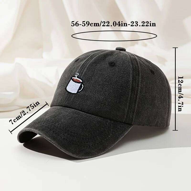 Baseball cap retro washed casual cup embroidered curved hip hop adjustable running fishing hat Y260304