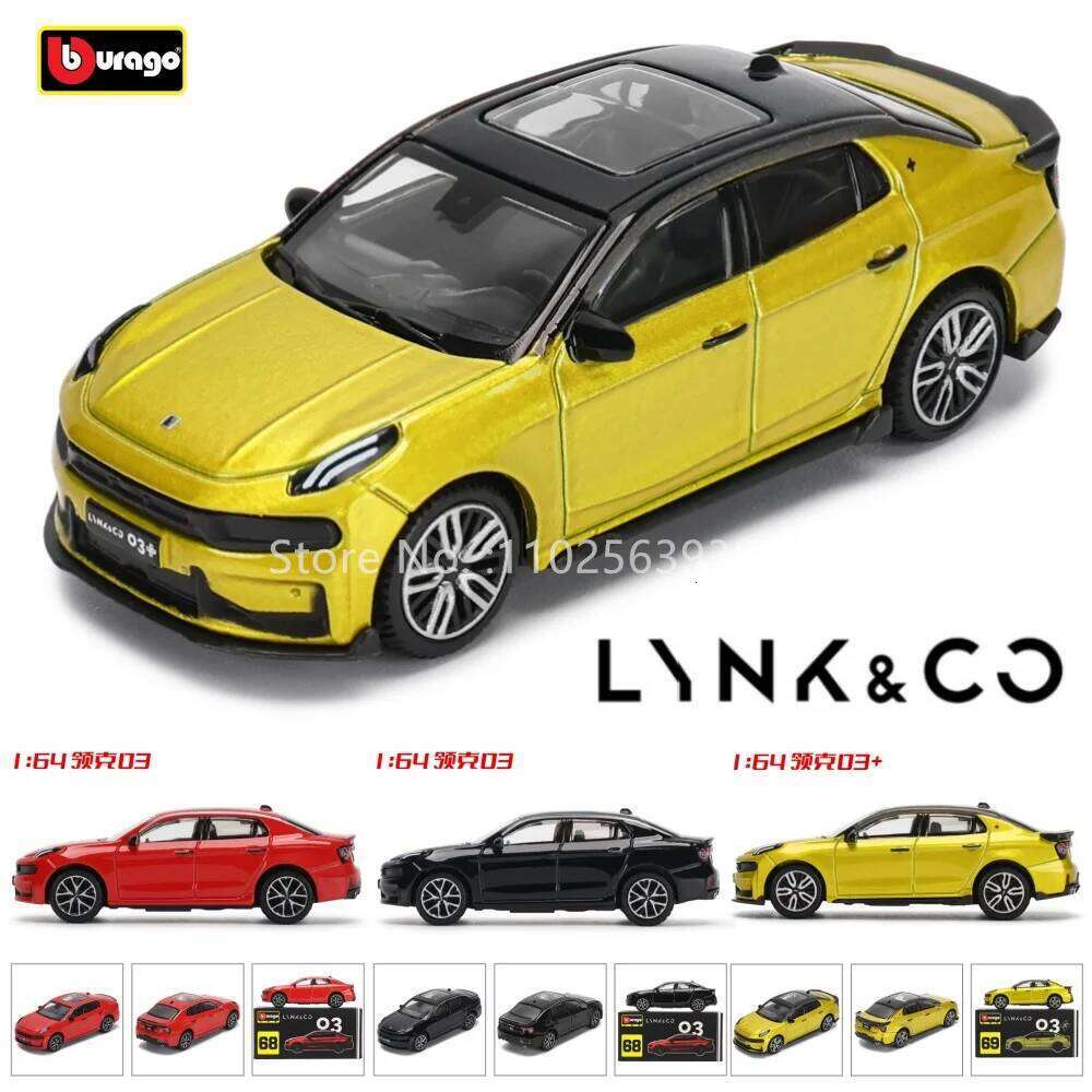 Bburago 1:64 Lynk&Co car model Small Collection Car Alloy Model Toy Gift Scene Decoration Classic and Exquisite Z260306