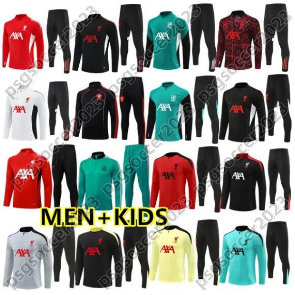 2025 2026 RedsMohamed salah football tracksuit kit 25 26 mens kids half pull training jersey football tracksuit survetement foot chandal soccer tracks