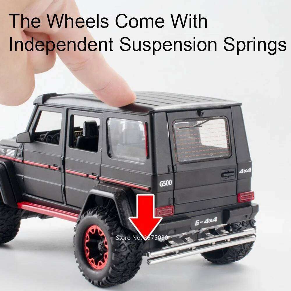 1:24 G500 G550 4x4 Alloy Diecast Toys Cars Model Wheel Pull Back SUV Rubber Tires 6 Doors Opened Off-road Vehicle for Kids Gifts Z260307