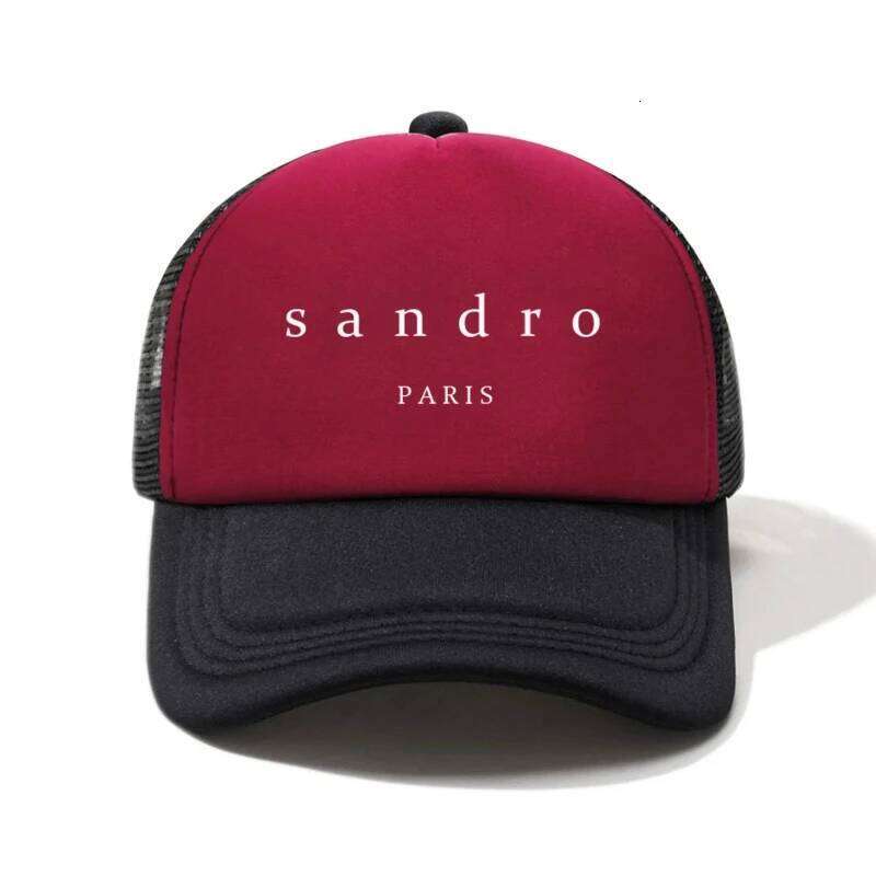 1 "sandrro" printed sponge half mesh outdoor fashion accessory hat, adjustable size, suitable for men and women as a holiday Y260304
