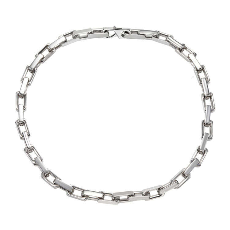 New European American Trend Titanium Steel Square Cuban Chain High-Quality Punk Metal Style Necklace and Bracelet Customization