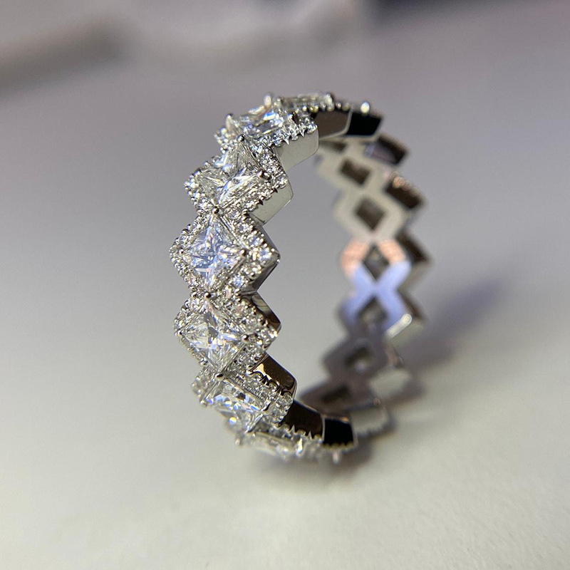 2026 Choucong Ins Top Sell Drop Ship Wedding Rings Hip Hop Vintage Jewelry 18K White Gold Fill Princess Cut 5A Zircon Elegant Party Guba Women Male Ri