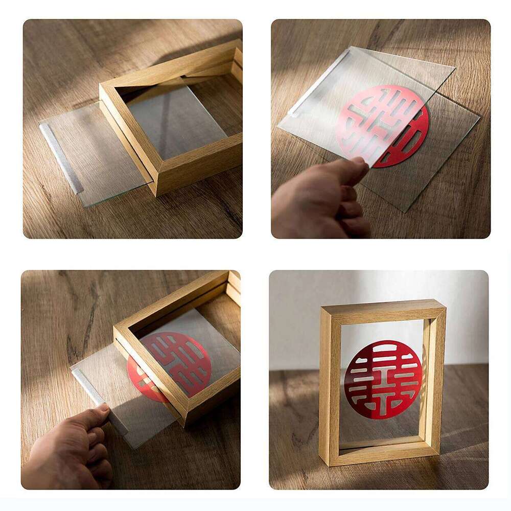 Wood Specimen With Real Glass Frame,Picture For Wedding Picture Frame Desktop Photo Decor H260306