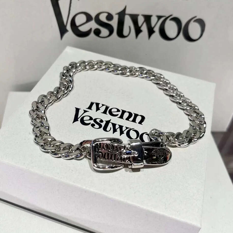 High-Quality Empress Saturn Belt Buckle Cuban Chain Choker Unisex Personality Thick Necklace Jewelry