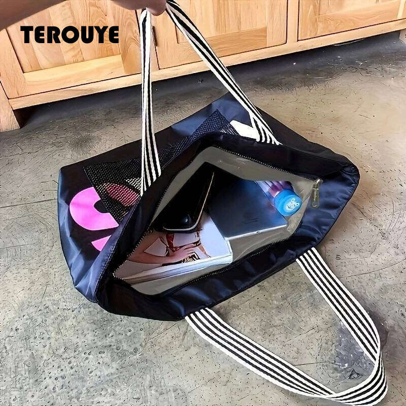 Aliwood 2026 New Arrivals Letter Women Shoulder Bags Trendy Waterproof Tote Beach Bag Large Capacity Female Travel Shopping Bags TEROUYE