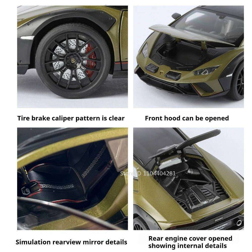 1:18 Lambor Huracan Sterrato Revuelto Miniature Model Diecast Alloy Sports Car Toys Shock Absorption Sound Light Vehice Boy Gift Z260306