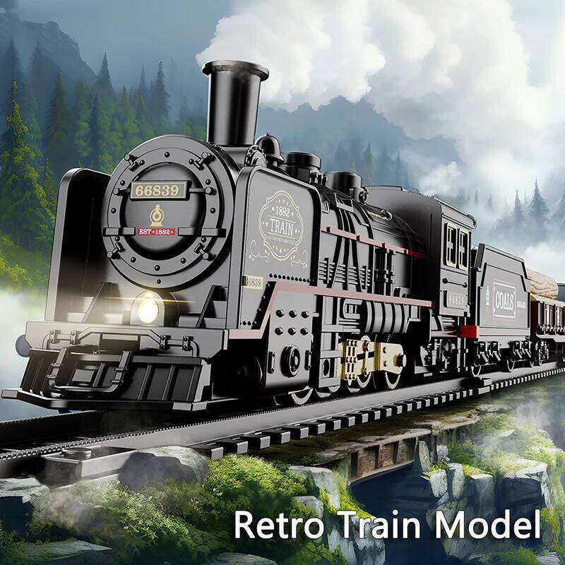 Kids Retro Electric Steam Rail Classical Railway Freight High-Speed Tracks Train Model Boys Toys Christmas Gift Z260307 - view 6