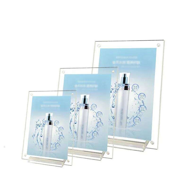 Acrylic Clear Price Tag Clip Sign Card Holder Table Desk Top Menu Display Label Racks Phone Frame Stand For Photos Signs H260306