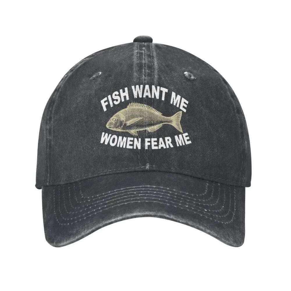 Want Fishes Fear Me Hat for Women Baseball Graphic Cap Y260304
