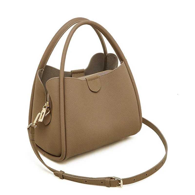 Zency 2025 Trendy Classic Womens Simple Bag Fashion Shoulder Bags Crossbody Top-handle Designer Handbag Genuine Leather H260306