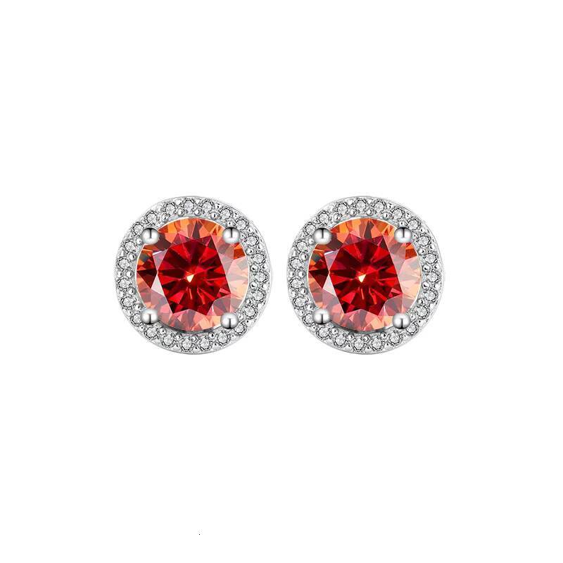 Factory Wholesale Luxury Vintage Circle 1Ct Moissanite Stud Earrings for Women Gifts Platinum Plated 925 Sterling Silver Earring