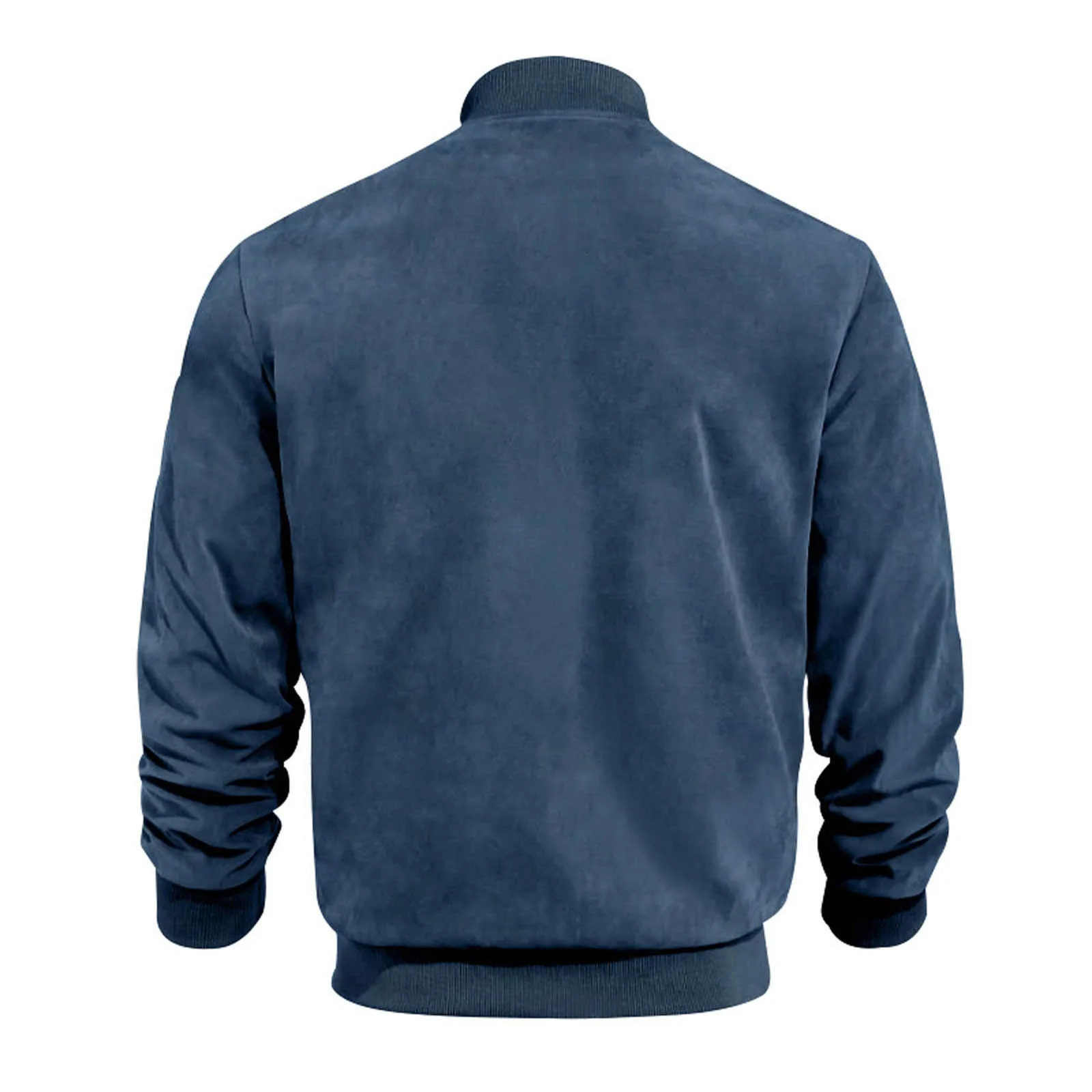 Mens Retro Suede Bomber Leather Jacket Autumn Winter Streetwear Long Sleeve Full Zip Coat Outerwears Windproof Baseball Jackets 260306