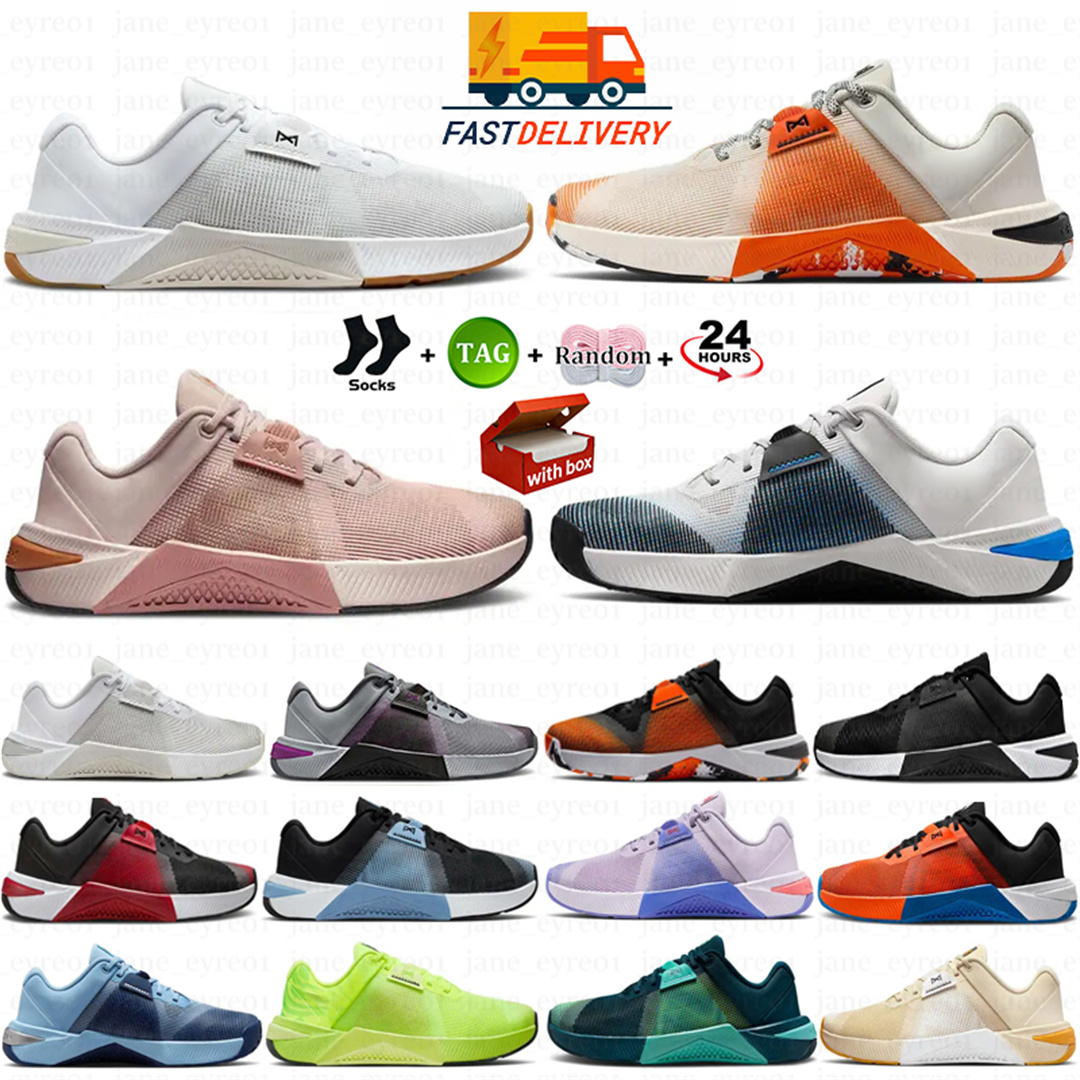 With Box Metcon 10 Running Shoes Men Women Classic Ventilate Mesh White Black Gum Vivid Purple Pink Orange Slip-resistant Rubber Outdoor Sports Shoes