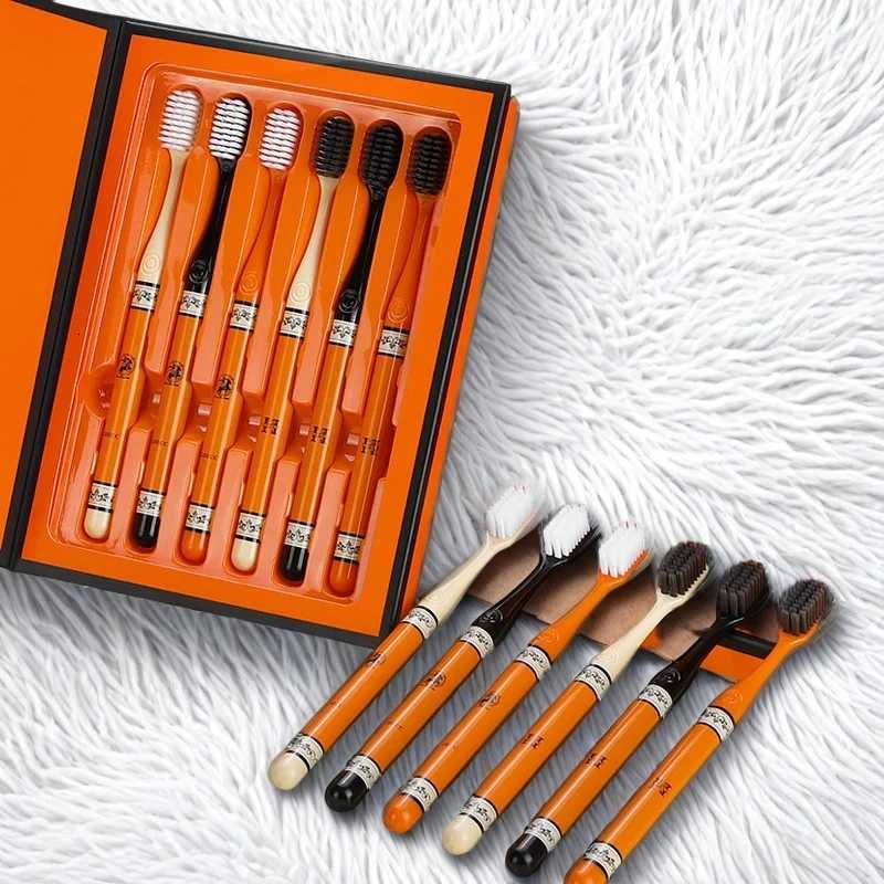 Fashion Luxury Toothbrush 6-Piece Kit Soft Bristle High-End Oral Care for Family Home UseT260307