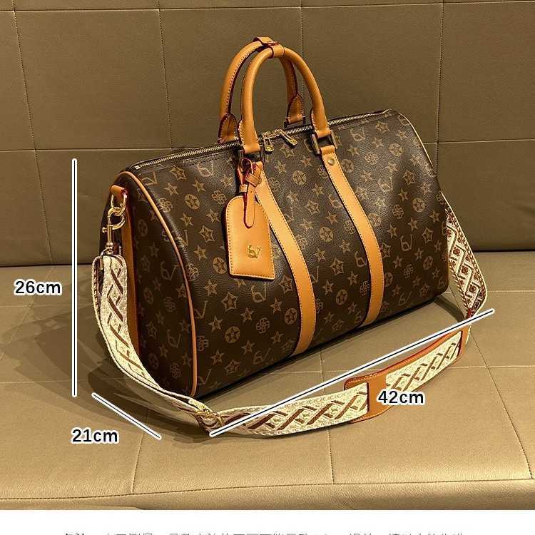 New Vintage Print Boston Bag Designer Large Capacity Business Travel Bag Oversized Carry-On Travel Tote