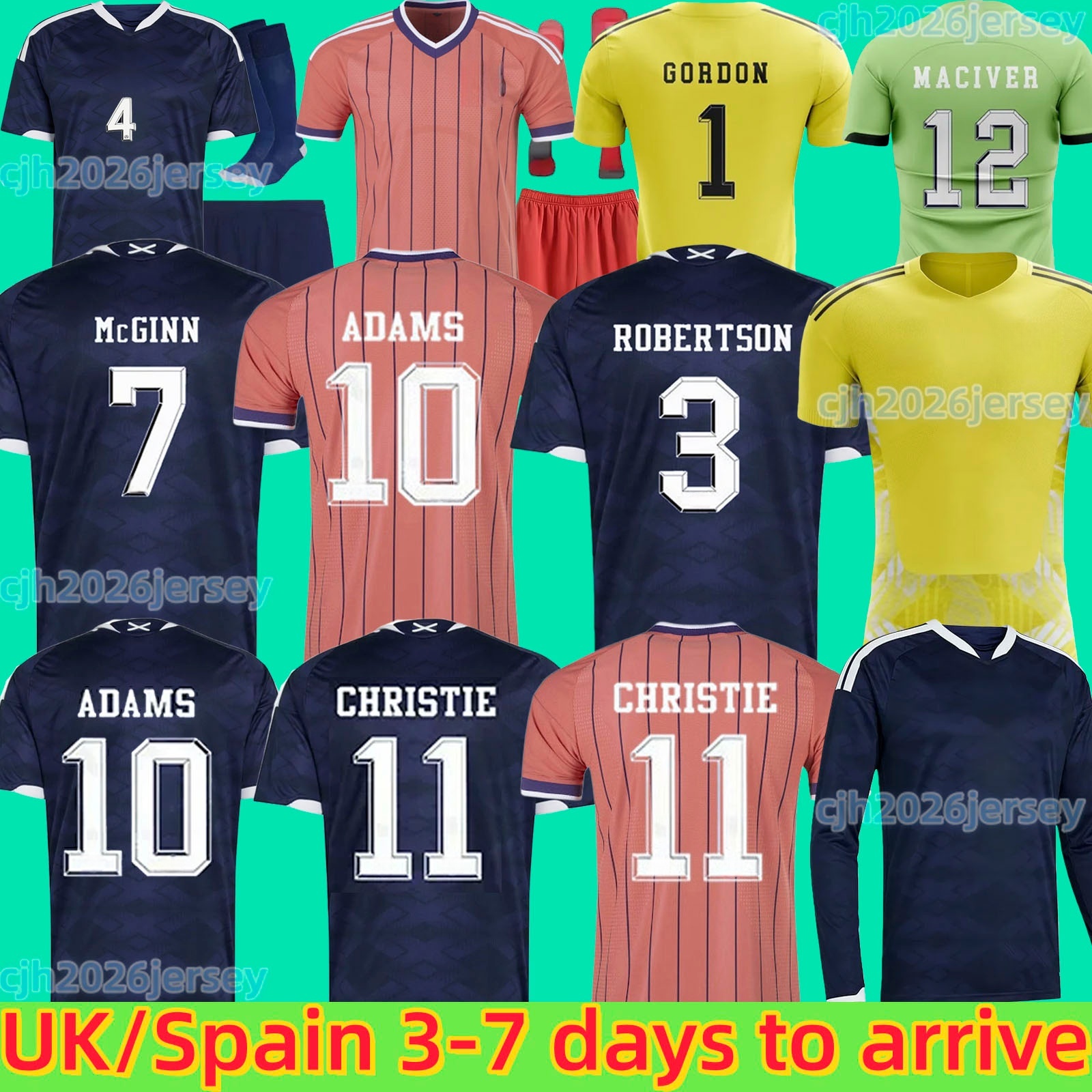 2026 World Cup scotland football shirt ROBERTSON ADAMS Soccer Jerseys DYKES McTominay McGREGOR SHANKLAND MCGREGOR Home away goalkeeper men kids kits set Training