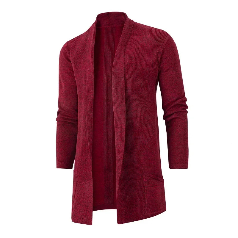 Cardigan pocket autumn and winter cashmere padded warm casual mens knitted sweater coat 260306