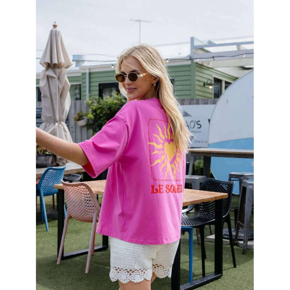 Summer Korean explosive network red sun flower print loose simple women's short sleeve T-shirt top women XJ260306