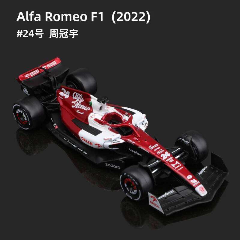Bburago 1:43 2022 Alfa Romeo F1 Formula Racing Team C42 #24 Guanyu Zhou #77 Valtteri Bottas Alloy Car Model Collection Kids Toys Z260306