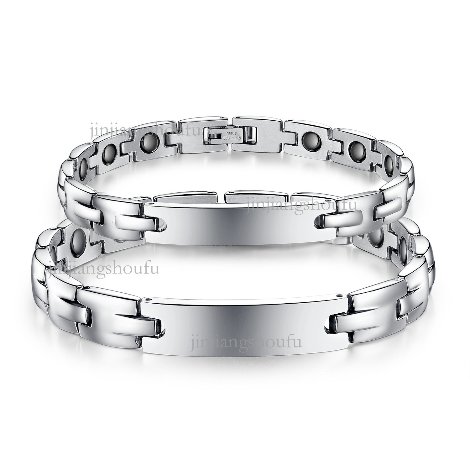 2026 Simple Fashion Stainless Steel Designer Bracelet Luxury Brand Women's Jewelry Trendy Personality Carving Magnetic Couple Bracelet Wholesale 