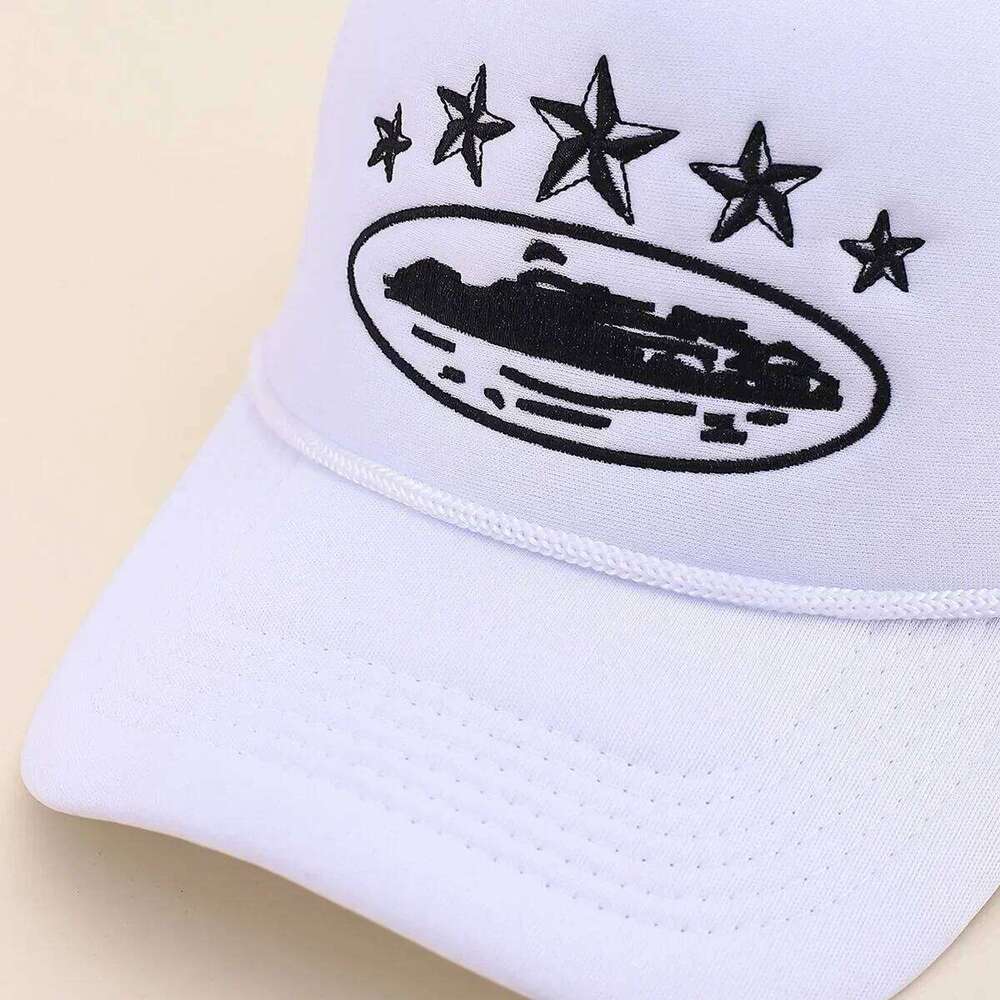 Fashionable Embroidered Baseball Five Star Color blocked Mesh Breathable Summer Duck Tongue Versatile Sunshade Truck Hat Y260304
