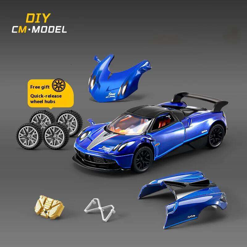1/43 AE86 ZONDA R Automobile Model DIY Modified Car Toy Metal Die Cast Sliding Forward Boys Birthday Gift Z260306