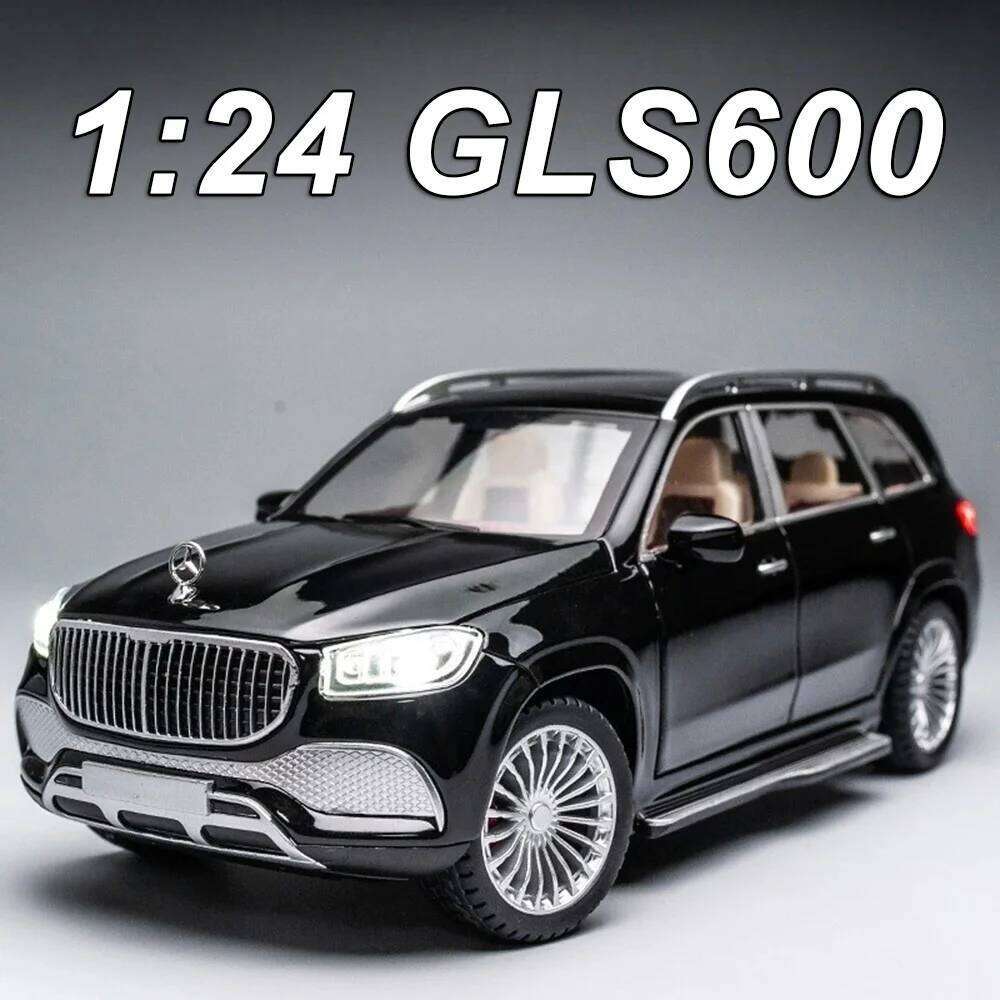 1:24 GLS600 GLS63 Miniature Toys Alloy Diecaat Car Model with Sound Light Pull Back Doors Opened Vehice Kid Fashion Collectibles Z260306