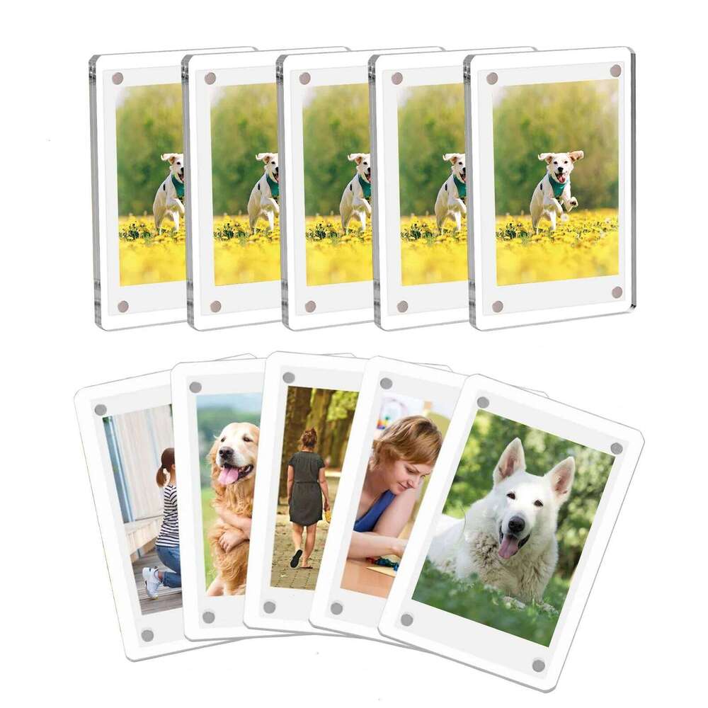 Acrylic Fridge Photo Frames 6x9cm Home Decor Double Sided Clear Frame for Display 2.46x3.54 Inch Magnet H260306