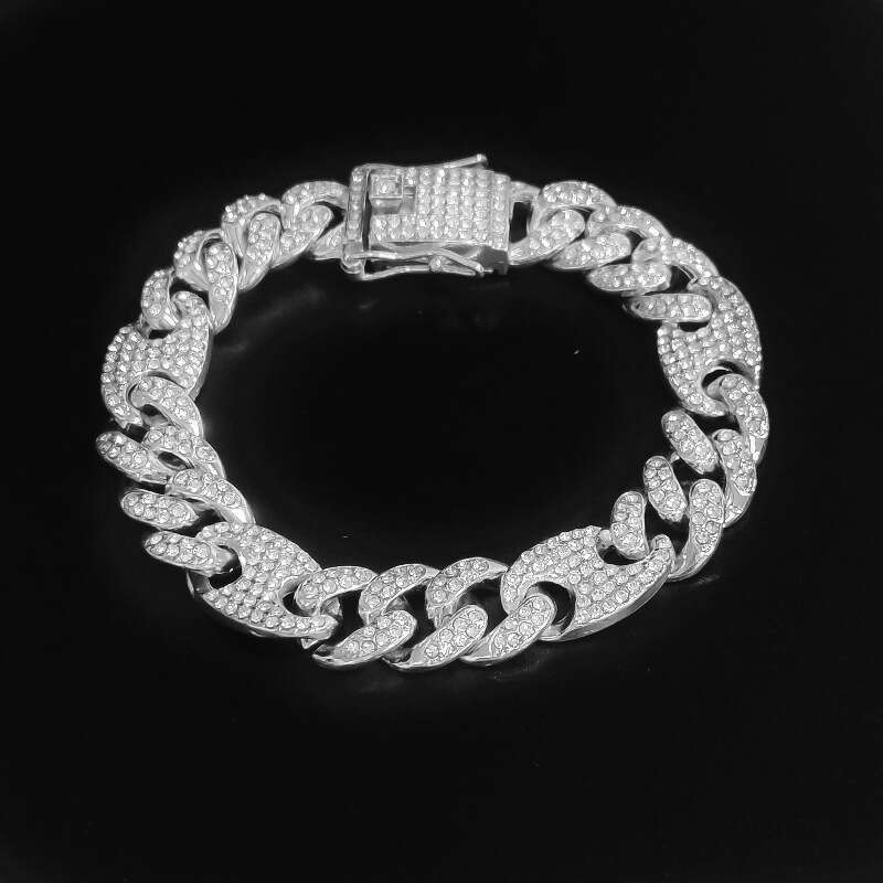 New pig nose coffee bean Cuban chain 12mm 20mm high-quality box clasp color-blocked personalized bracelet necklace