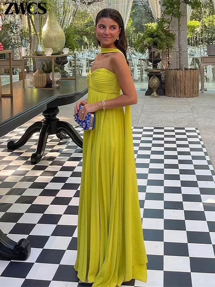 Elegant Strapless Ribbon Pleated Dresses Women Sexy Sleeveless Backless Long Dress 2026 Summer Lady Evening Party Robes 260306