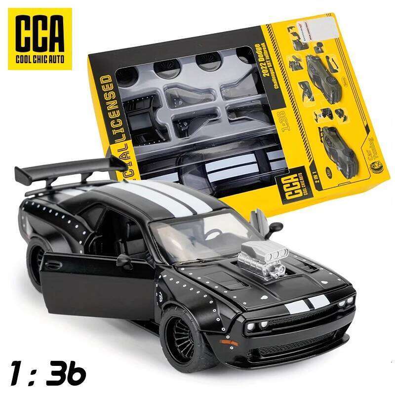 CCA MSZ 1:36 Dodge Challenger Modified Sports Replacement Model Children's and Boys' Toy Car Collection Ornament Z260306