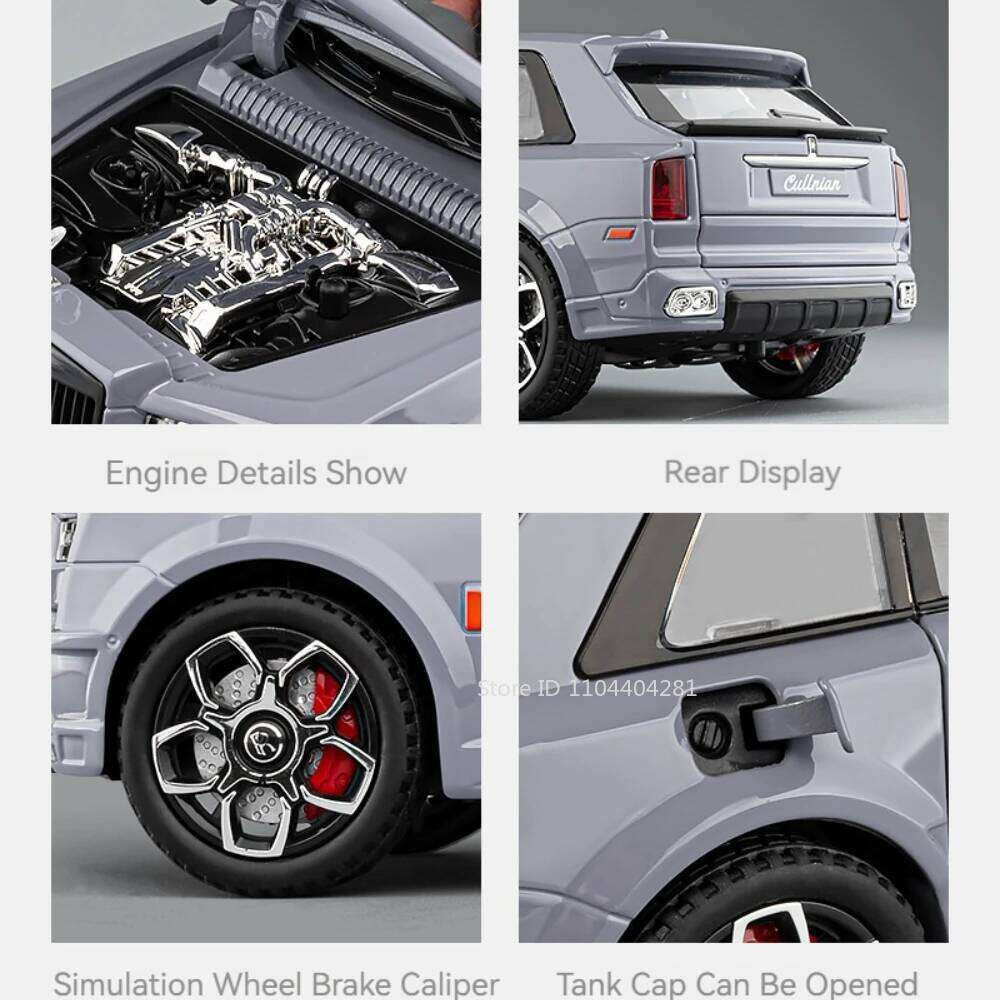 1:20 Rolls Royce Cullinan Alloy Diecast Motor Home Model Toys Car Doors Opened Sound Light Pull Back Vehices Kid's Birthday Gift Z260306