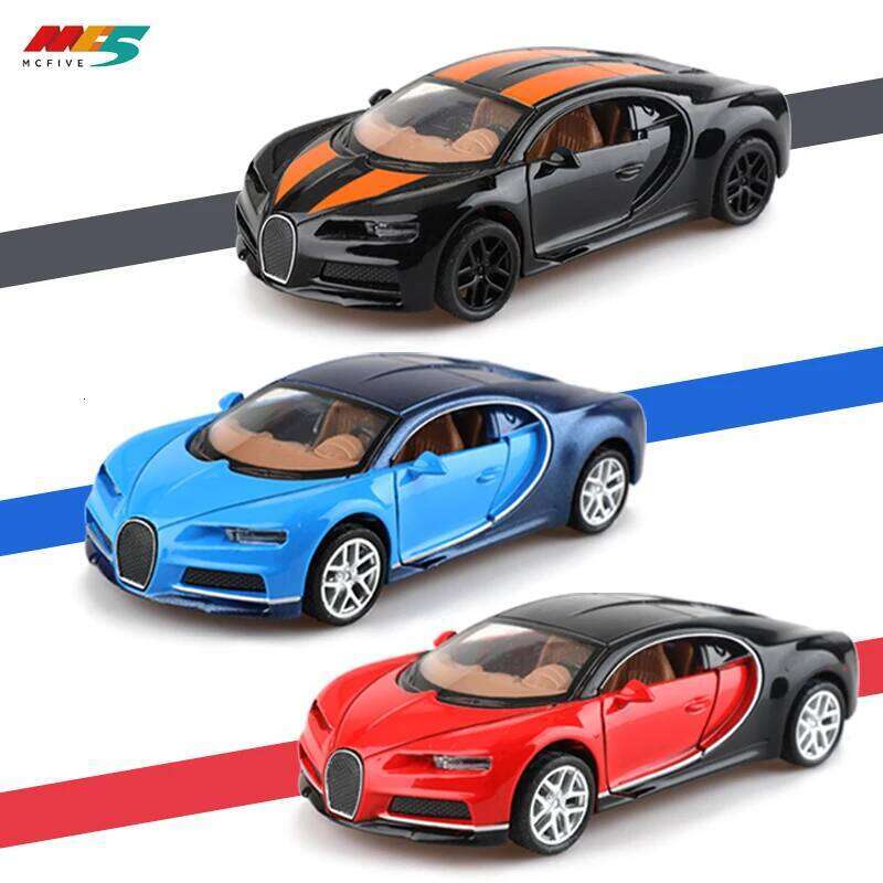 Bagged 1:36 Fabric Chiron, simulated supercar, children's die-cast car, boy's toy model Z260306