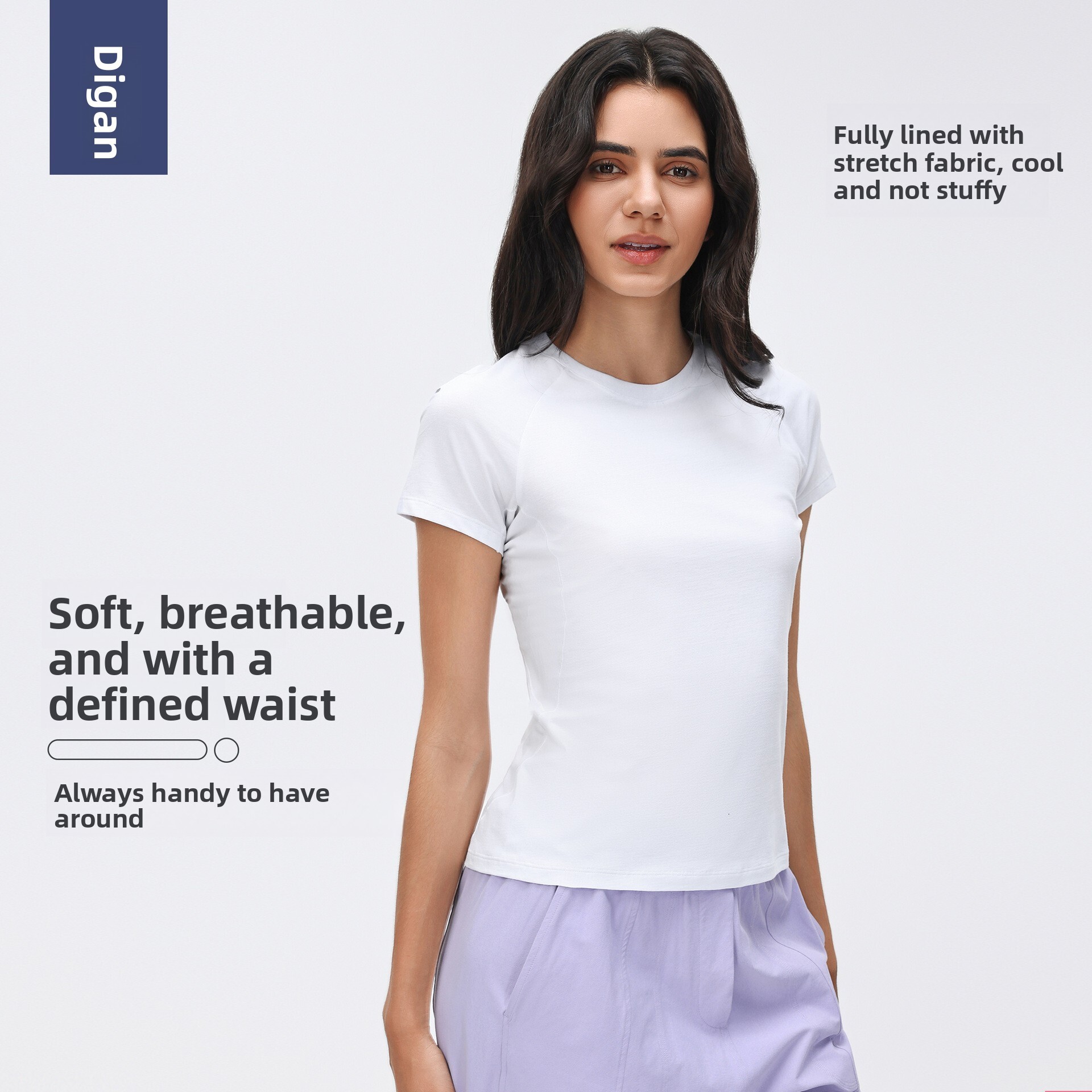 Summer Round Neck Short Sleeve Women's Sweat-Absorbent Breathable Sports T-Shirt Loose Slimming Running Fitness Yoga Wear