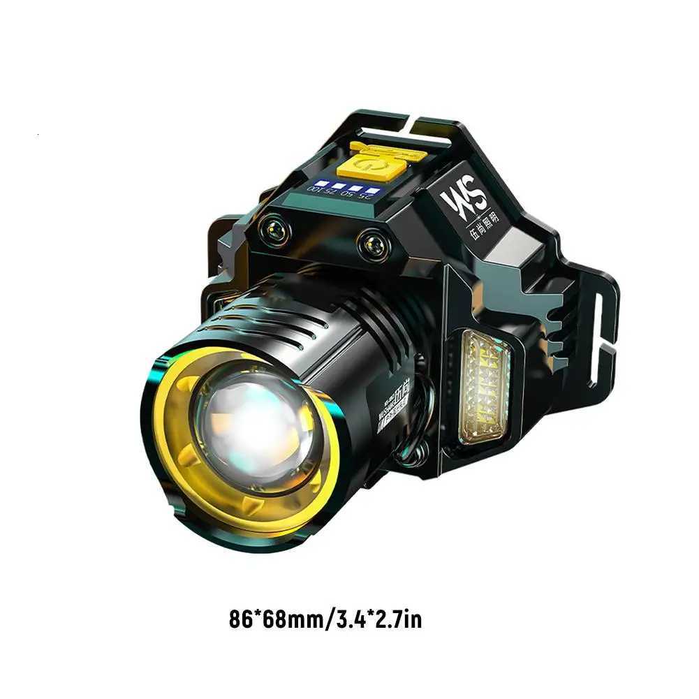 Cob Motion Sensor Headlamp Powerful Hands-Free Mining Lamp Motion Sensor Usb Rechargeable High Power Head Lamp Fishing Headlight H260307