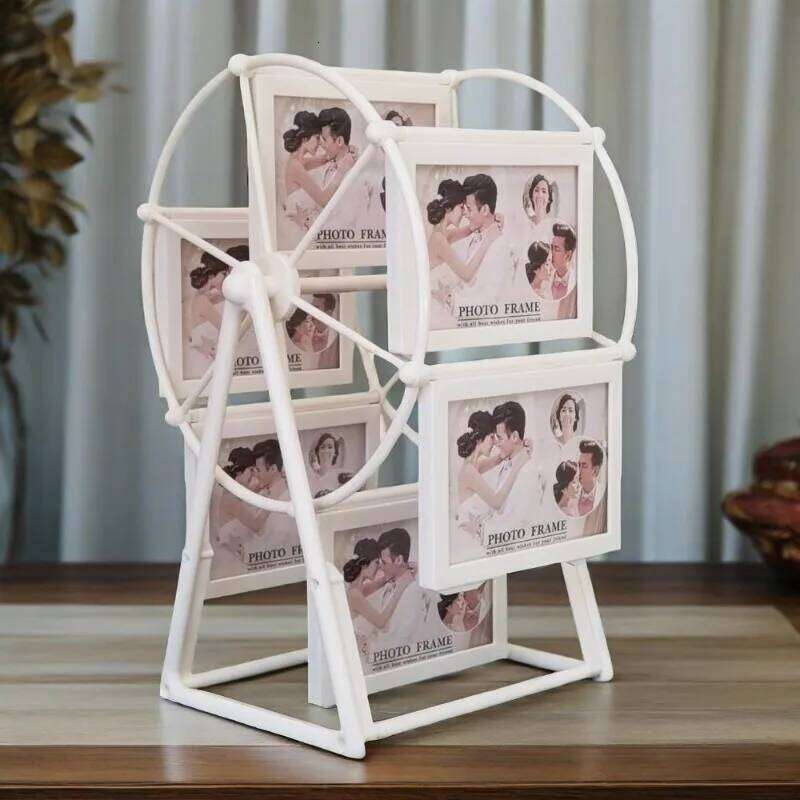 Rotatable Windmill Ferris Wheel Picture Frames,5"DIY Cute Multiple Carousel Photo Frames for Home Dcor Christmas Birthday Gifts H260306