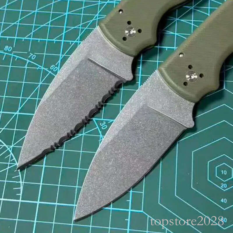 Top Quality C229 Folding Knife S30v pocket knife Stone Wash Serrated Blade Green G10 Handle Outdoor Camping Survival EDC Pocket Knives - view 8