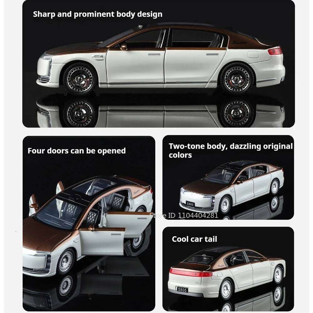 1:32 Scale MAEXTRO S800 LEADING IDEAL L9 Miniature Toys Car Diecast Alloy Models Sound Light Pull Back Vehices Fashion Ornaments Z260306