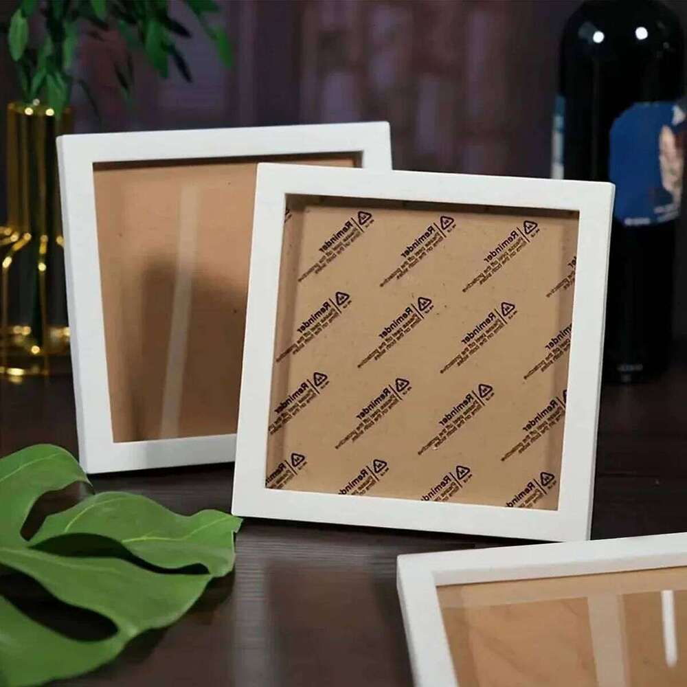 White Plastic Square Picture Self Mounting for Diamond Painting Cross Stitch Photo Frame H260306