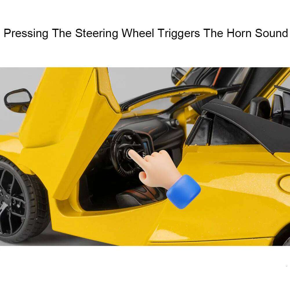 1:18 720S GTR SKYLINE Alloy Supercar Model Diecast Car Toy Front Wheel Steering Sound Light Pull Back Vehices Adult Gift for Boy Z260306