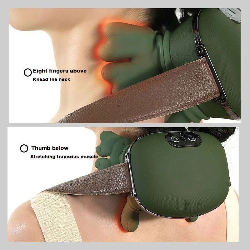 Brushless motor button biomimetic palm neck massager with 3 strength and 2 levels of hot compress 26Y0307