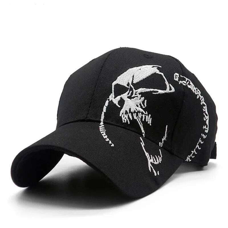 Embroidered Skull For Men Cotton Sports Baseball Caps Fashion Black Pattern Women Snapback Army Male Cap Hip Hop Bone Y260304