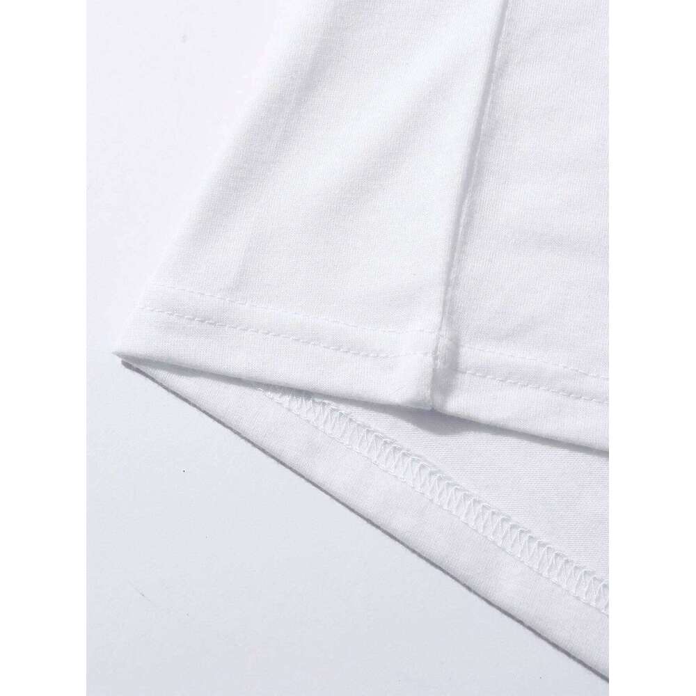 Mother's Day Gift for Moms - Women's Casual Short Sleeve T-Shirt with Cute Cat Mom Cartoon Print White & Black Graphic XJ260306 XJ260306