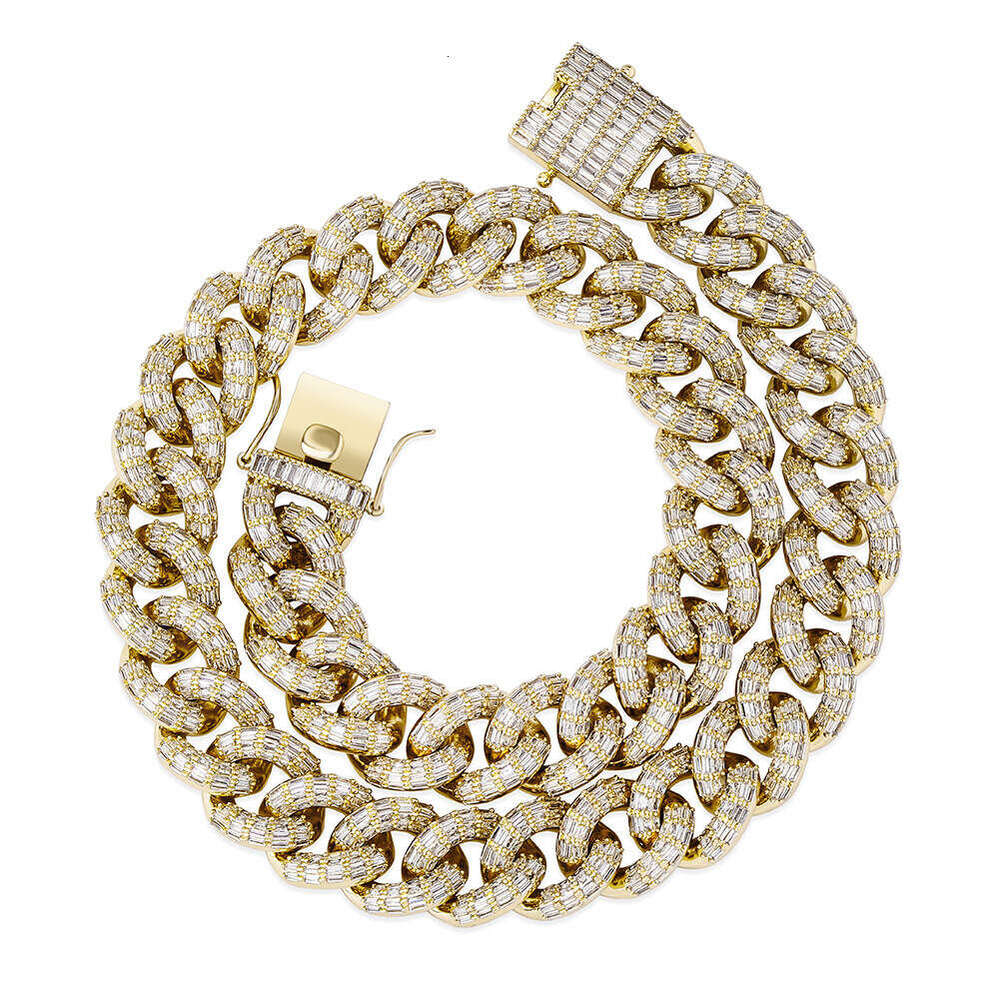 Amazon European and American Cross-Border New Full Diamond Cuban Chain High-Quality Hot-Selling Design Hip-Hop Necklace Jewelry Wholesale