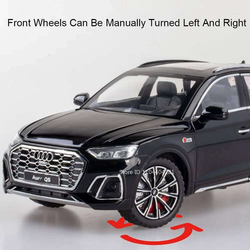 1:24 Q5 RS7 Alloy Car Diecast Model Toys Front Wheel Steering 6 Doors Opened Sound Light Pull Back for Boyfriend's Birthday Gift Z260306