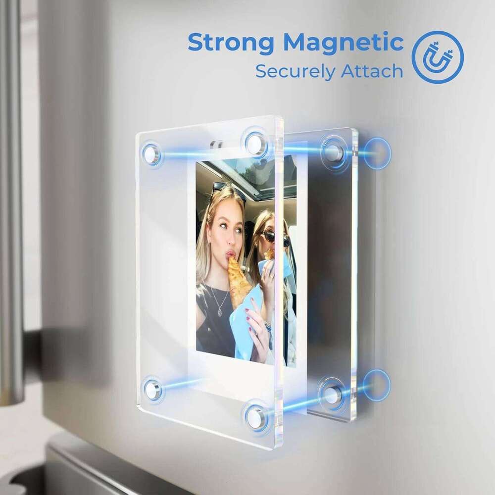 Acrylic Fridge Photo Frames 6x9cm Home Decor Double Sided Clear Frame for Display 2.46x3.54 Inch Magnet H260306