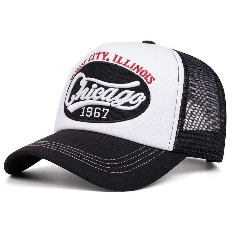 Chicago 1967 letter embroidered sponge men's and women's outdoor sports event mesh cap, baseball cap Y260304